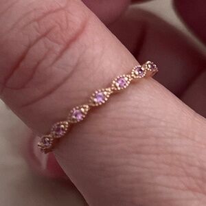 Pink Sapphire Wedding Band